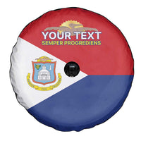 Personalized Sint Maarten Flag day Spare Tire Cover Semper progrediens Flag Style