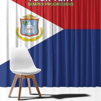 Personalized Sint Maarten Flag day Window Curtain Semper progrediens Flag Style