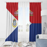 Personalized Sint Maarten Flag day Window Curtain Semper progrediens Flag Style