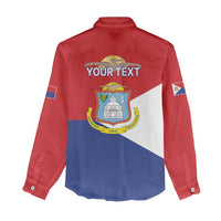 Personalized Sint Maarten Flag day Women Casual Shirt Semper progrediens Flag Style