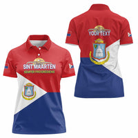 Personalized Sint Maarten Flag day Women Polo Shirt Semper progrediens Flag Style