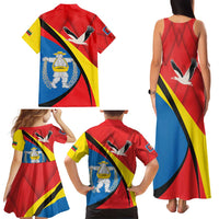 Lithuania Marijampole County Family Matching Tank Maxi Dress and Hawaiian Shirt Marijampoles apskritis