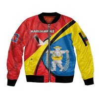 Lithuania Marijampole County Sleeve Zip Bomber Jacket Marijampoles apskritis LT17 - Wonder Print Shop