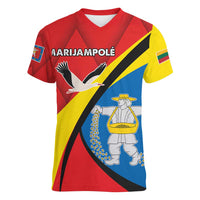 Lithuania Marijampole County Women V-Neck T-Shirt Marijampoles apskritis LT17 - Wonder Print Shop
