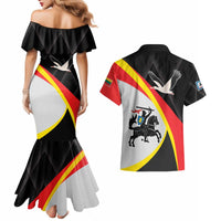 Lithuania Panevezys County Couples Matching Mermaid Dress and Hawaiian Shirt Panevezio Apskritis