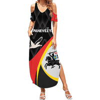 Lithuania Panevezys County Family Matching Summer Maxi Dress and Hawaiian Shirt Panevezio Apskritis
