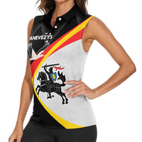Lithuania Panevezys County Women Sleeveless Polo Shirt Panevezio Apskritis LT17 - Wonder Print Shop