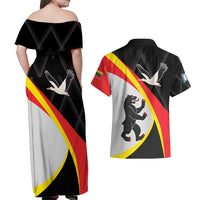 Lithuania Siauliai County Couples Matching Off Shoulder Maxi Dress and Hawaiian Shirt Siauliu Apskritis