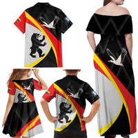 Lithuania Siauliai County Family Matching Off Shoulder Maxi Dress and Hawaiian Shirt Siauliu Apskritis