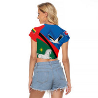 Lithuania Utena County Raglan Cropped T Shirt Utenos Apskritis LT17 - Wonder Print Shop