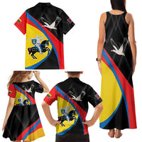 Lithuania Vilnius County Family Matching Tank Maxi Dress and Hawaiian Shirt Vilniaus Apskritis