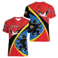 Lithuania Telsiai County Women V-Neck T-Shirt Telsiu Apskritis LT17 - Wonder Print Shop