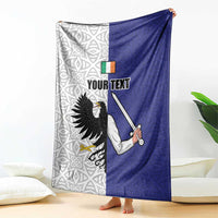Personalized Ireland Connacht Black Eagle and Armed hand Blanket Connachta Flag Style with Celtic Patern