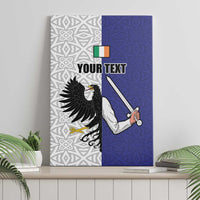 Personalized Ireland Connacht Black Eagle and Armed hand Canvas Wall Art Connachta Flag Style with Celtic Patern