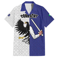 Personalized Ireland Connacht Black Eagle and Armed hand Family Matching Off The Shoulder Long Sleeve Dress and Hawaiian Shirt Connachta Flag Style with Celtic Patern