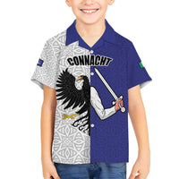 Personalized Ireland Connacht Black Eagle and Armed hand Family Matching Summer Maxi Dress and Hawaiian Shirt Connachta Flag Style with Celtic Patern