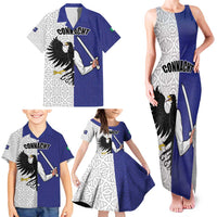 Personalized Ireland Connacht Black Eagle and Armed hand Family Matching Tank Maxi Dress and Hawaiian Shirt Connachta Flag Style with Celtic Patern