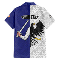 Personalized Ireland Connacht Black Eagle and Armed hand Family Matching Tank Maxi Dress and Hawaiian Shirt Connachta Flag Style with Celtic Patern