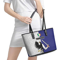 Personalized Ireland Connacht Black Eagle and Armed hand Leather Tote Bag Connachta Flag Style with Celtic Patern