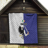 Personalized Ireland Connacht Black Eagle and Armed hand Quilt Connachta Flag Style with Celtic Patern