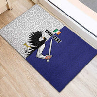 Personalized Ireland Connacht Black Eagle and Armed hand Rubber Doormat Connachta Flag Style with Celtic Patern