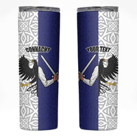 Personalized Ireland Connacht Black Eagle and Armed hand Skinny Tumbler Connachta Flag Style with Celtic Patern