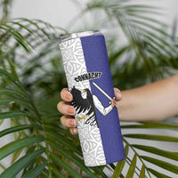 Personalized Ireland Connacht Black Eagle and Armed hand Skinny Tumbler Connachta Flag Style with Celtic Patern