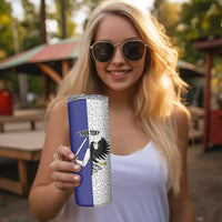 Personalized Ireland Connacht Black Eagle and Armed hand Skinny Tumbler Connachta Flag Style with Celtic Patern