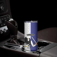 Personalized Ireland Connacht Black Eagle and Armed hand Skinny Tumbler Connachta Flag Style with Celtic Patern