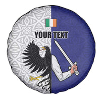 Personalized Ireland Connacht Black Eagle and Armed hand Spare Tire Cover Connachta Flag Style with Celtic Patern