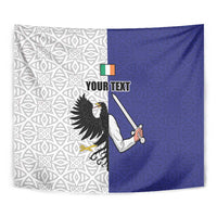 Personalized Ireland Connacht Black Eagle and Armed hand Tapestry Connachta Flag Style with Celtic Patern