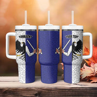 Personalized Ireland Connacht Black Eagle and Armed hand Tumbler With Handle Connachta Flag Style with Celtic Patern
