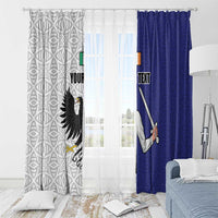 Personalized Ireland Connacht Black Eagle and Armed hand Window Curtain Connachta Flag Style with Celtic Patern