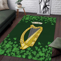 Ireland Leinster Gold Irish Harp with Shamrock Area Rug Laighin Flag With Shamrock Patern