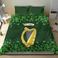 Ireland Leinster Gold Irish Harp with Shamrock Bedding Set Laighin Flag With Shamrock Patern