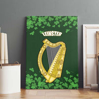 Ireland Leinster Gold Irish Harp with Shamrock Canvas Wall Art Laighin Flag With Shamrock Patern