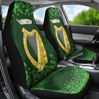 Ireland Leinster Gold Irish Harp with Shamrock Car Seat Cover Laighin Flag With Shamrock Patern