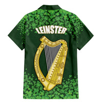 Ireland Leinster Gold Irish Harp with Shamrock Family Matching Mermaid Dress and Hawaiian Shirt Laighin Flag With Shamrock Patern