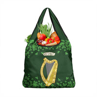 Ireland Leinster Gold Irish Harp with Shamrock Grocery Bag Laighin Flag With Shamrock Patern