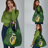 Ireland Leinster Gold Irish Harp with Shamrock Grocery Bag Laighin Flag With Shamrock Patern