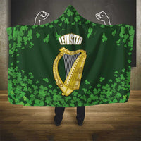 Ireland Leinster Gold Irish Harp with Shamrock Hooded Blanket Laighin Flag With Shamrock Patern