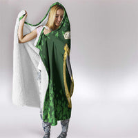 Ireland Leinster Gold Irish Harp with Shamrock Hooded Blanket Laighin Flag With Shamrock Patern