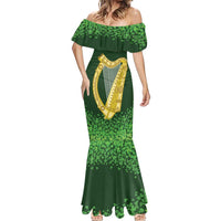 Ireland Leinster Gold Irish Harp with Shamrock Mermaid Dress Laighin Flag With Shamrock Patern