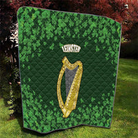 Ireland Leinster Gold Irish Harp with Shamrock Quilt Laighin Flag With Shamrock Patern
