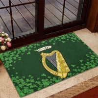Ireland Leinster Gold Irish Harp with Shamrock Rubber Doormat Laighin Flag With Shamrock Patern