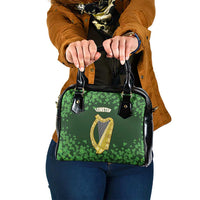 Ireland Leinster Gold Irish Harp with Shamrock Shoulder Handbag Laighin Flag With Shamrock Patern