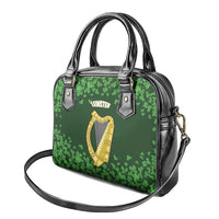 Ireland Leinster Gold Irish Harp with Shamrock Shoulder Handbag Laighin Flag With Shamrock Patern