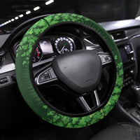 Ireland Leinster Gold Irish Harp with Shamrock Steering Wheel Cover Laighin Flag With Shamrock Patern