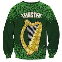 Ireland Leinster Gold Irish Harp with Shamrock Sweatshirt Laighin Flag With Shamrock Patern