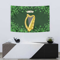 Ireland Leinster Gold Irish Harp with Shamrock Tapestry Laighin Flag With Shamrock Patern